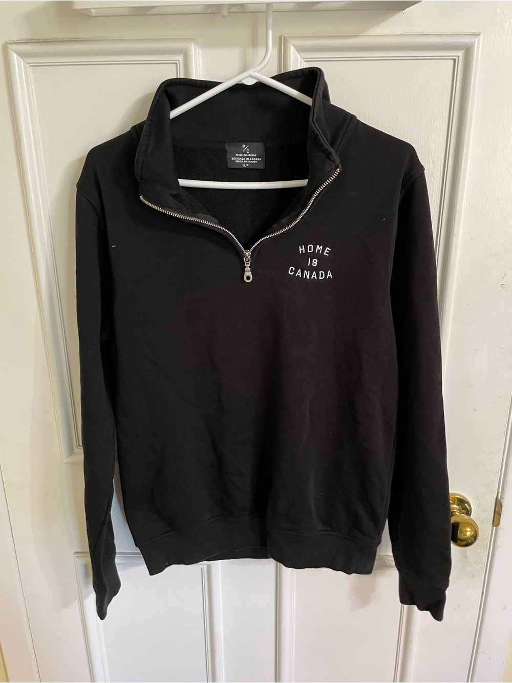 Nice Peace Collective HOME IS CANADA" Quarter Zip Sweatshirt Small